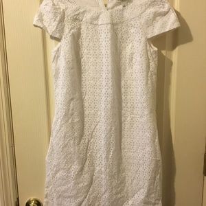 Banana Republic white cotton eyelet dress sz 4